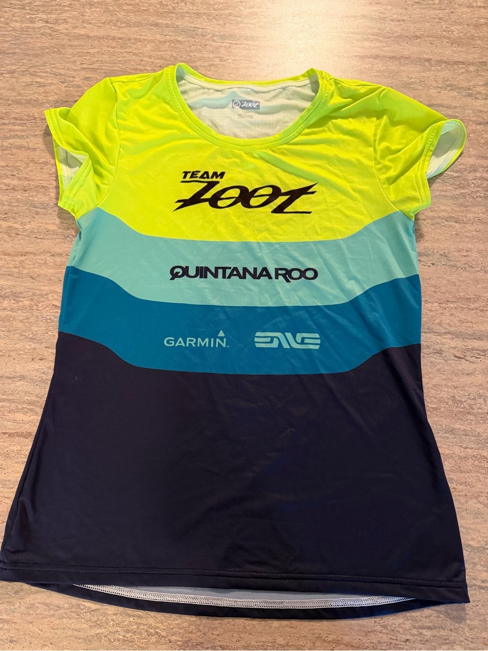 Zoot Women's Short Sleeve Tech Tee - Neon Yellow, Teal & Navy